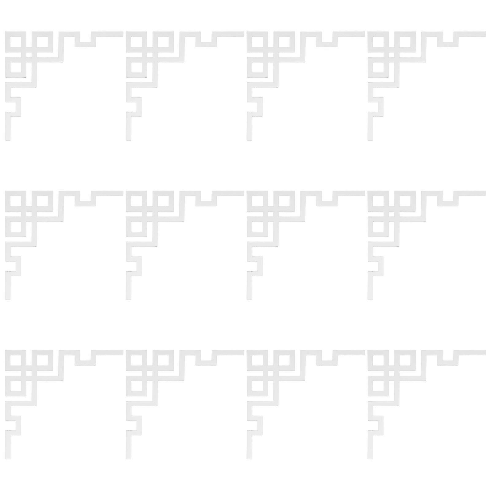 Acrylic Mirror Wall Art Stickers 12pcs Set – Removable 3D Corner Onlay Appliques for DIY Decor, Windows, Cabinets, and Cupboards