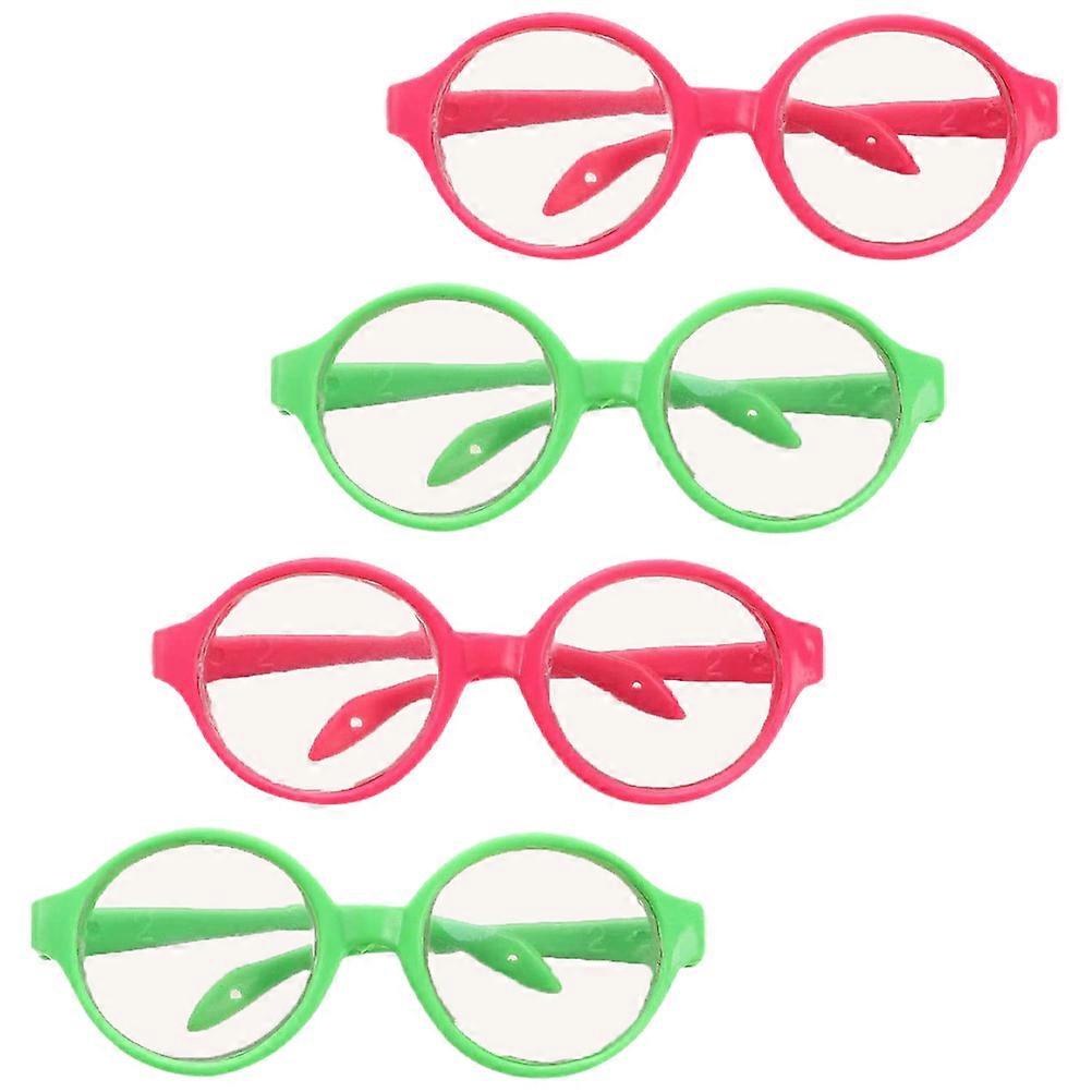 Stylish Doll Sunglasses Props for Decor Assorted Color Plastic Lightweight and Durable 4 Pieces