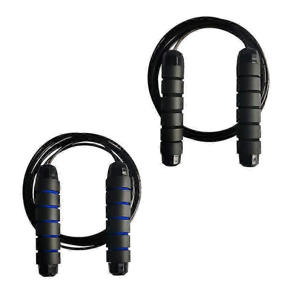 Cordless Jump Rope with Electronic Counter - Gray & Blue Handle, Dual-Use for Fitness & Fat Burning Workouts