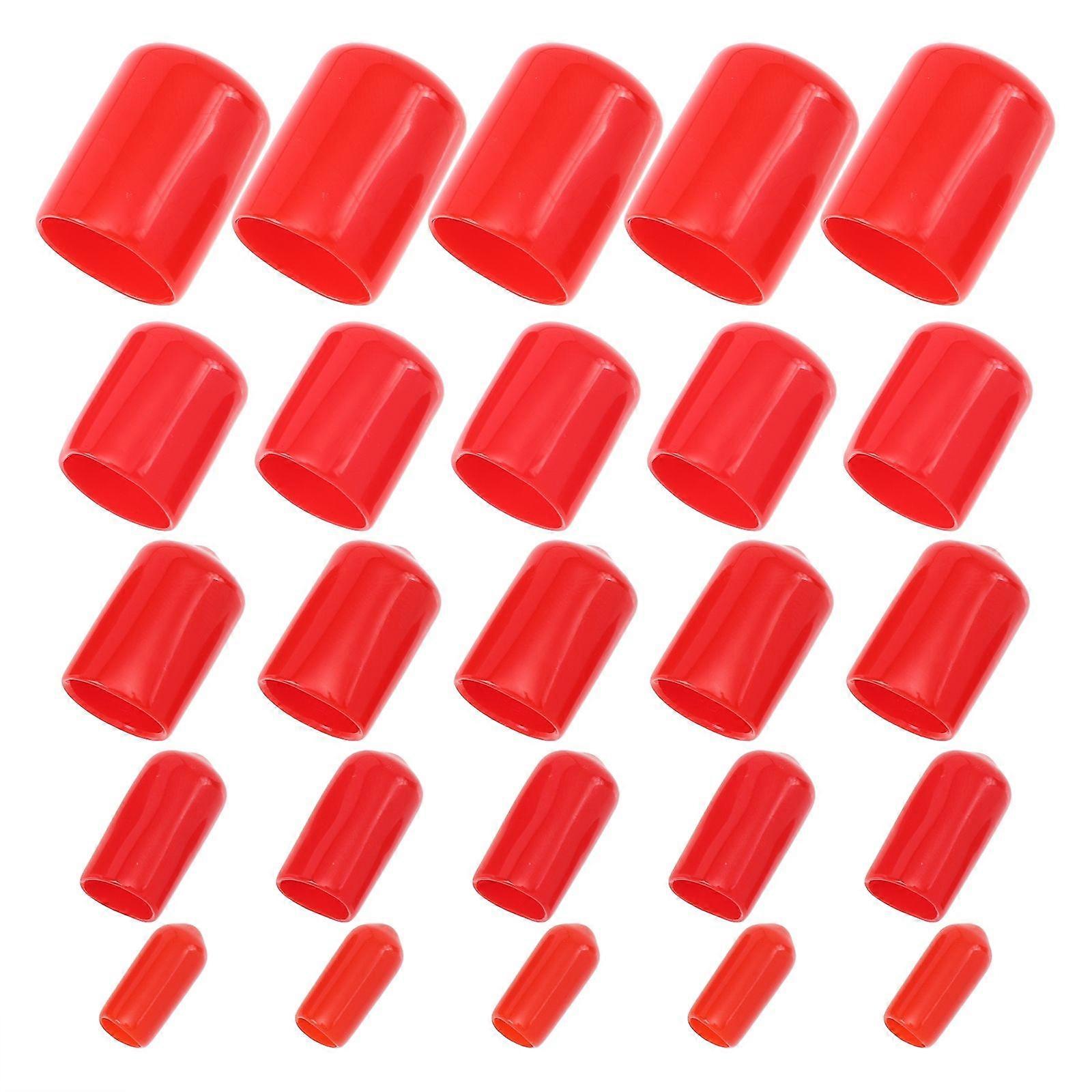 Rubber End Protective Caps 100Pcs Waterproof Thread Protection For Bolts And Screws In Red Color For DIY Projects