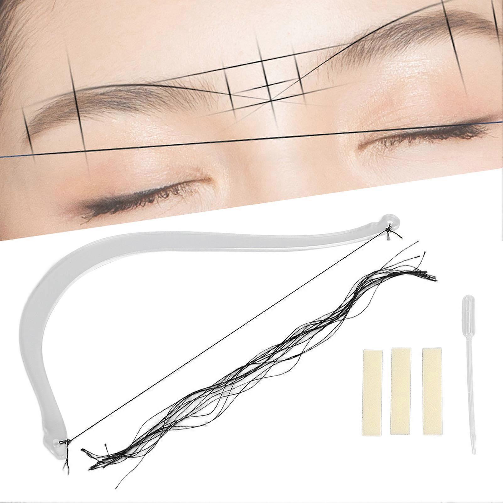 Eyebrow Tattoo Line Marker Ruler Microblading Eyebrow Mapping Positioning Tool with String Ink Dropper