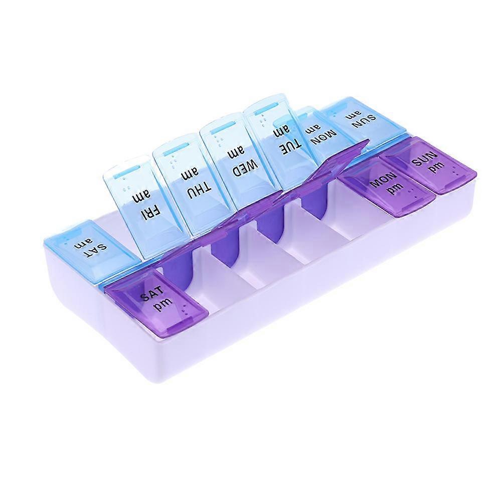 14 Grid 7 Days Weekly Pill Case Medicine Dispenser Pill Box Pill Splitters For Travel Cosmetic Earplug Container