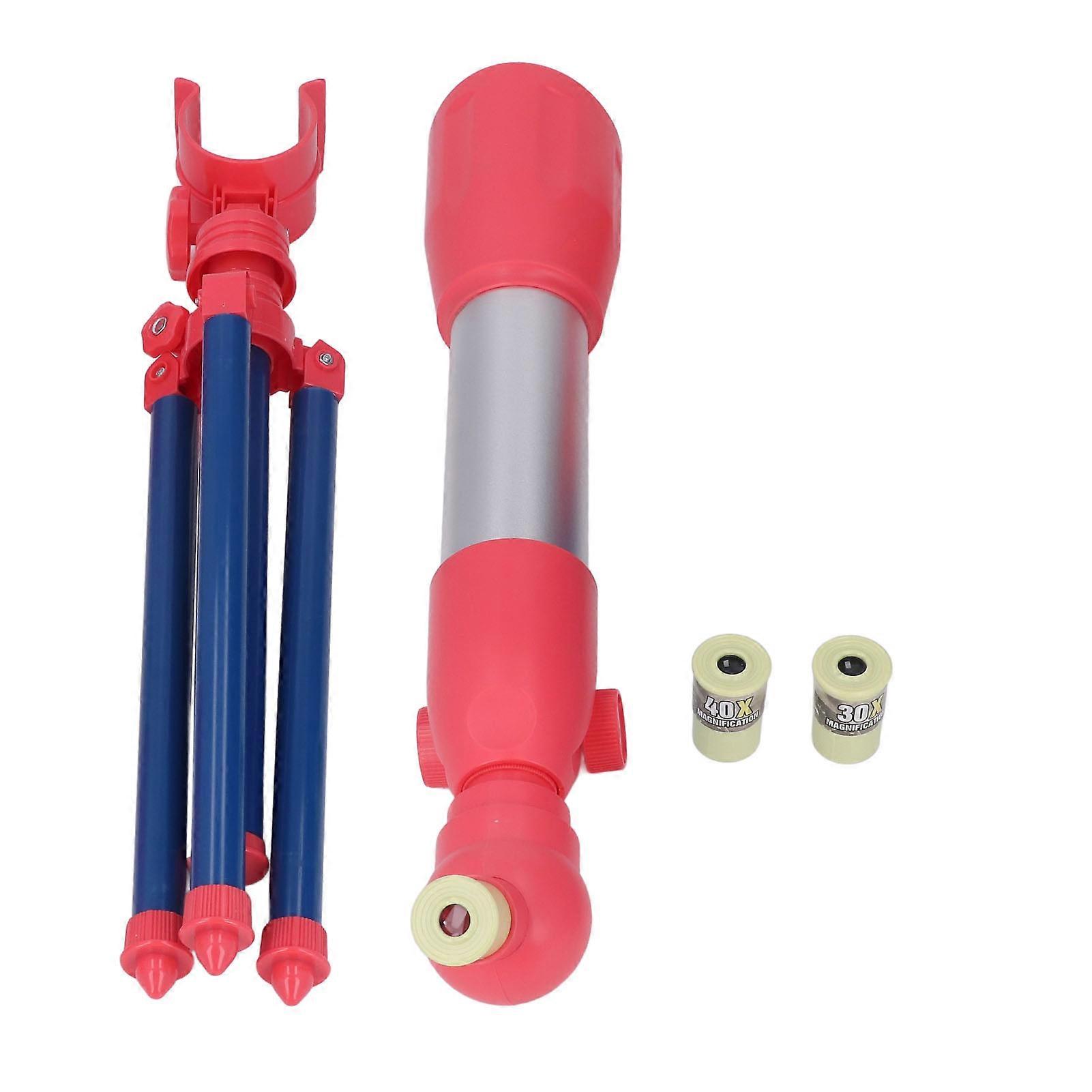 Kids Telescope Educational HD Viewing Manual Knob 3 Different Magnifications Astronomical Telescope for Above 3 Years Old A18 Red