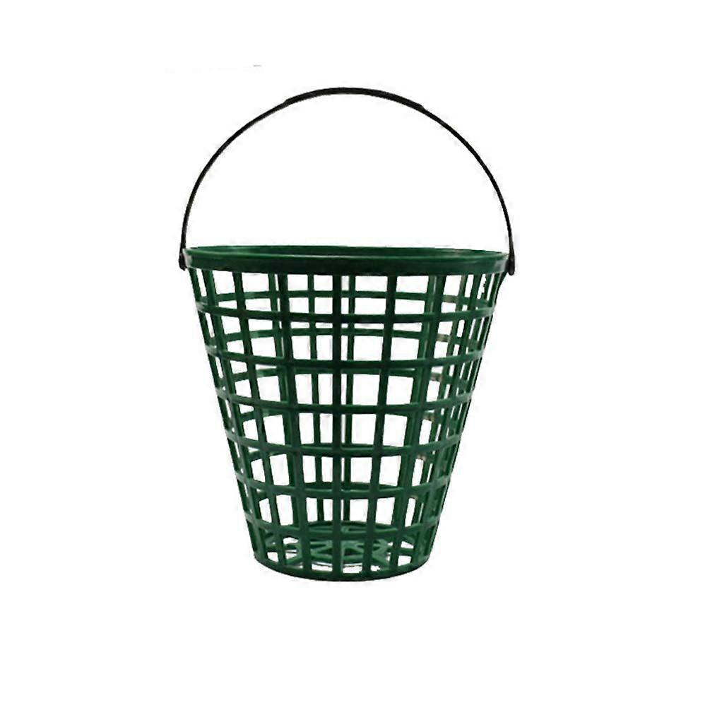 Golf Ball Basket Nylon Golf Ball Container with Handle Holds 100 Balls Green 22*22CM