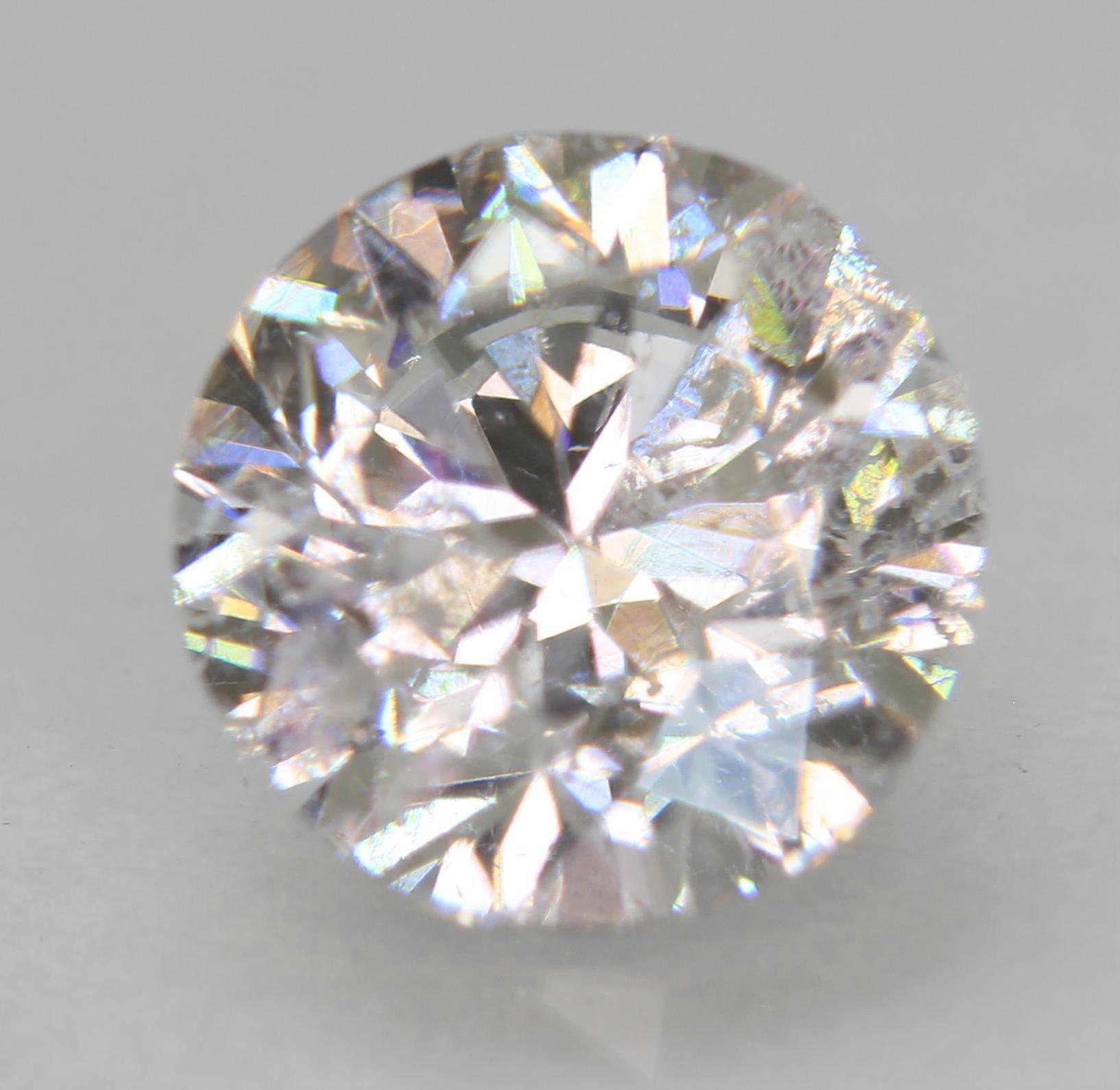 Certified 0.96 Carat D SI2 Round Brilliant Natural Enhanced Loose Diamond 6.05mm