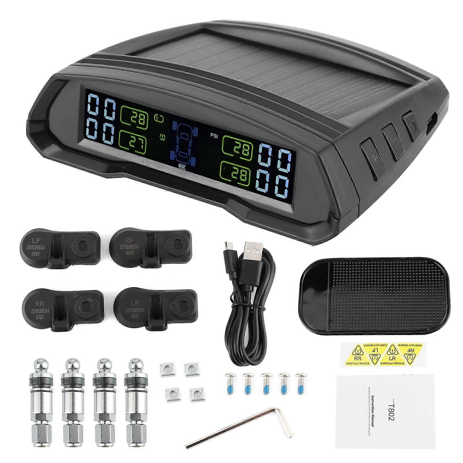 Solar Powered Wireless TPMS Tire Pressure Monitoring System