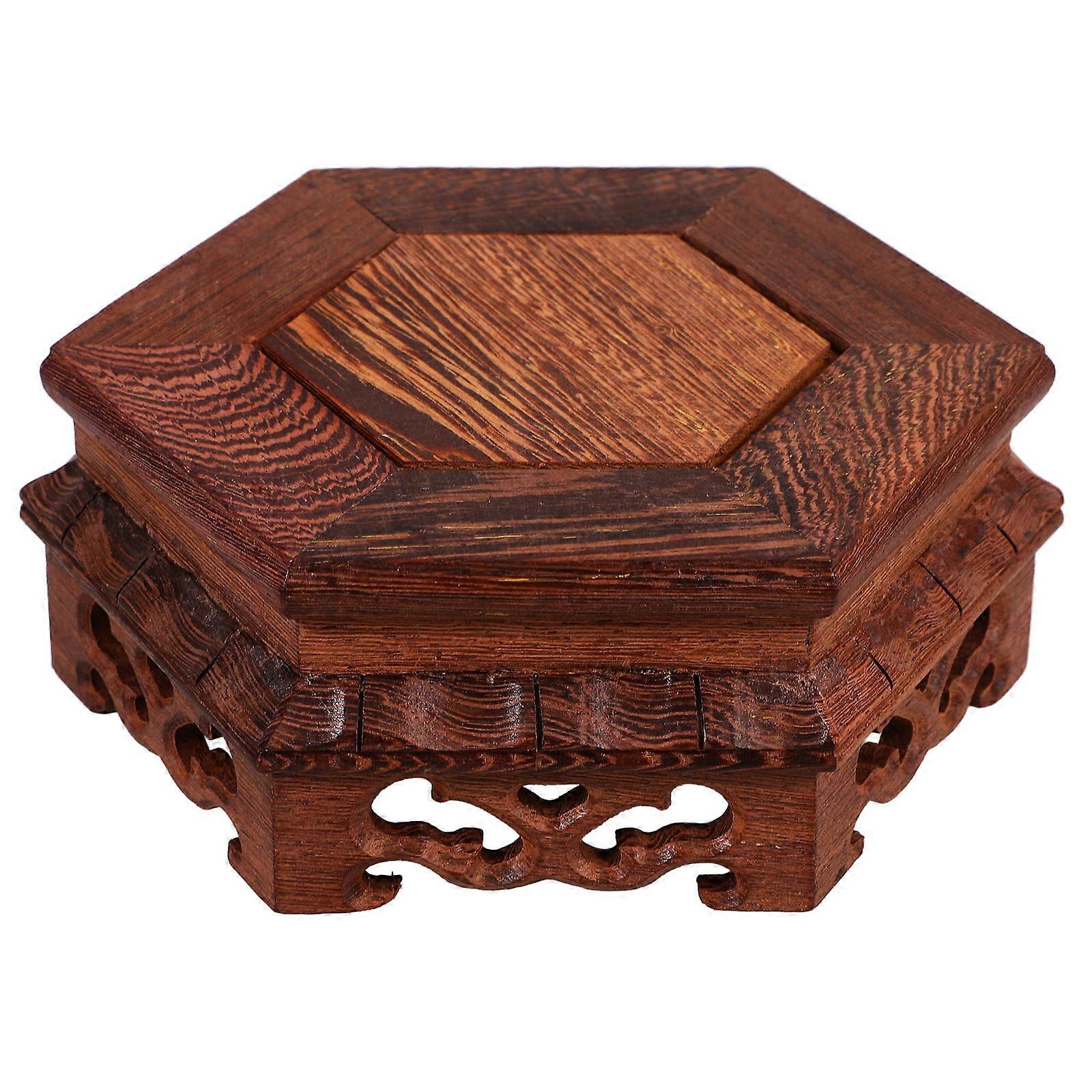 Wooden Flowerpot Stand Display Base Versatile Indoor Plant Holder for Bonsai Decorative Crafts Durable Lightweight Rustic Design