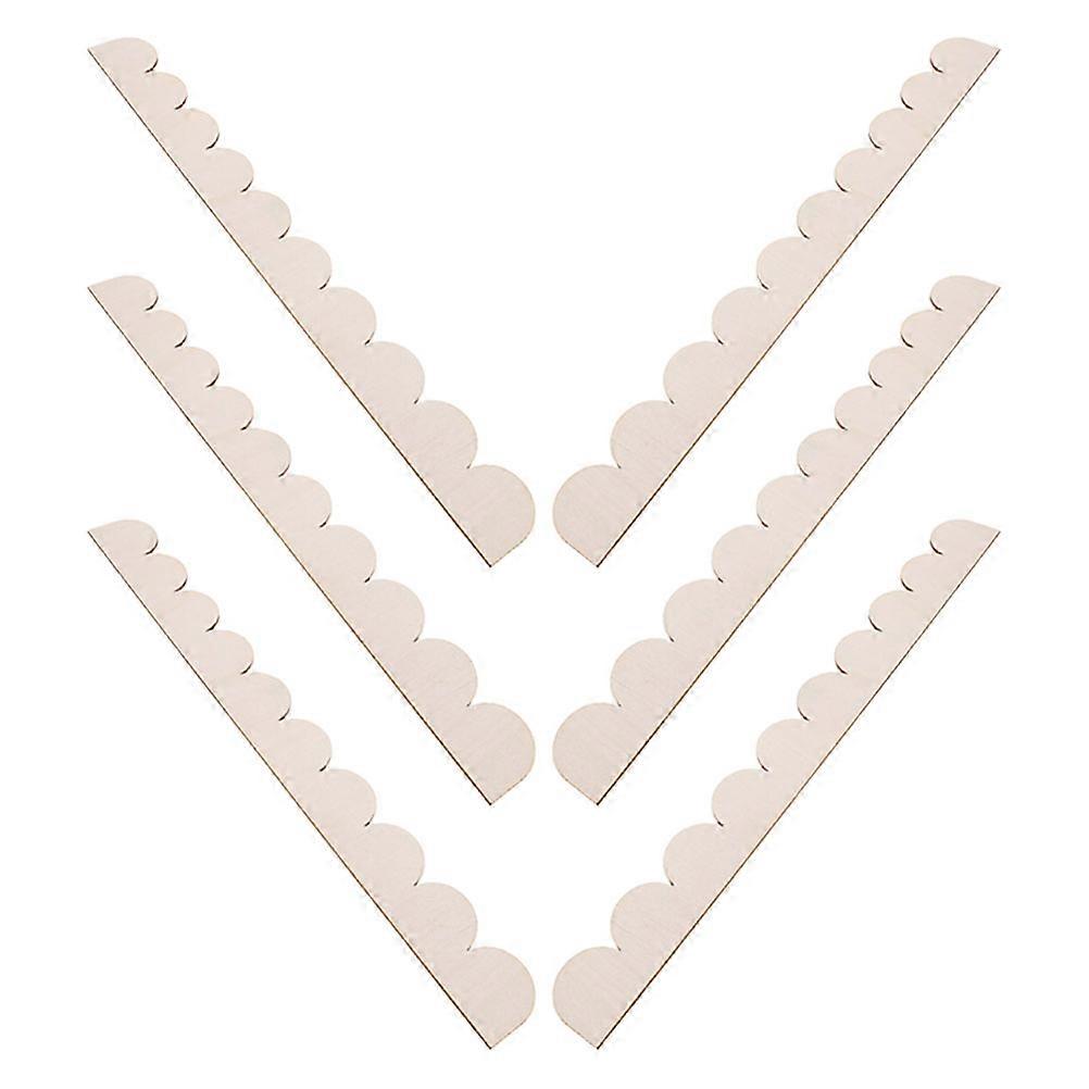6pcs Unfinished Scalloped Wood Trim for DIY Decor – Easy Install Cabinet Edge Moulding, Decorative Door Border for Wall Shelf Frame Accents, Creative