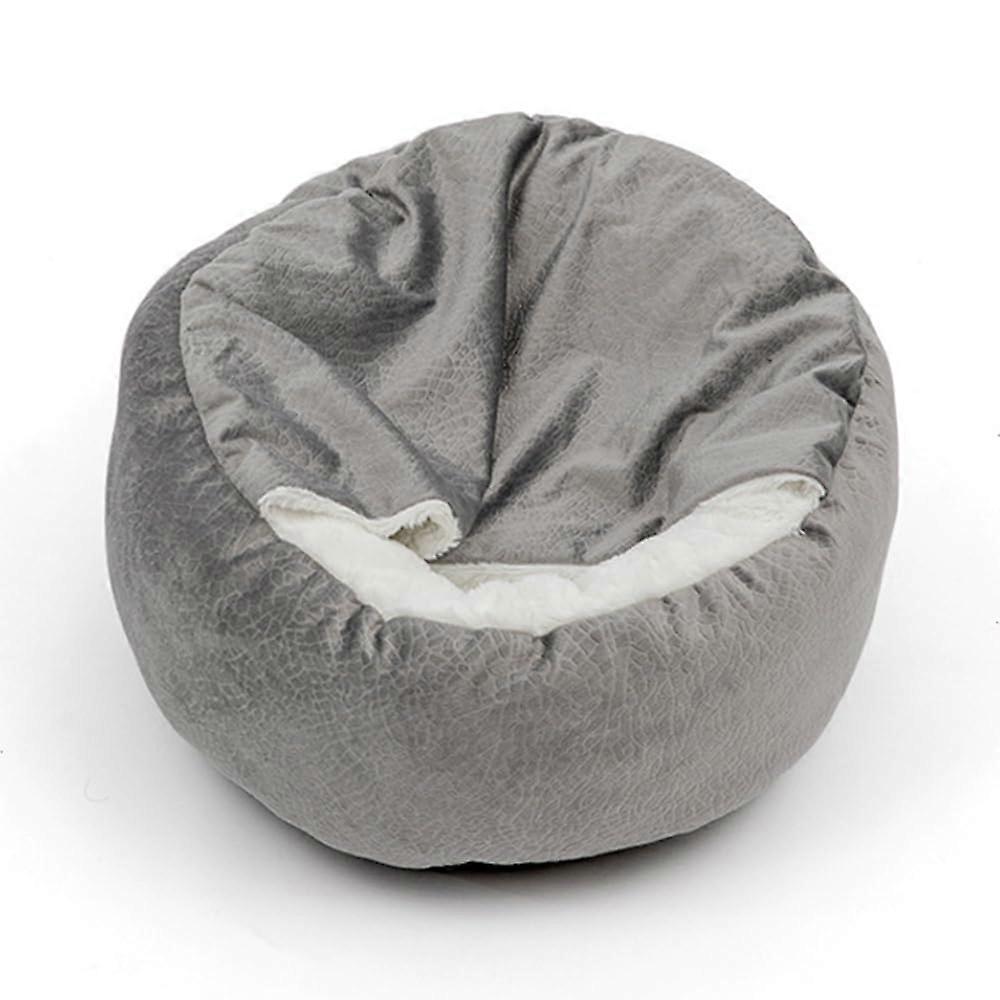 Small dog bed, calming dog beds and cat cave bed with hood cover, fluffy plush cat beds for indoor use, round beds for small, medium, and large pets.