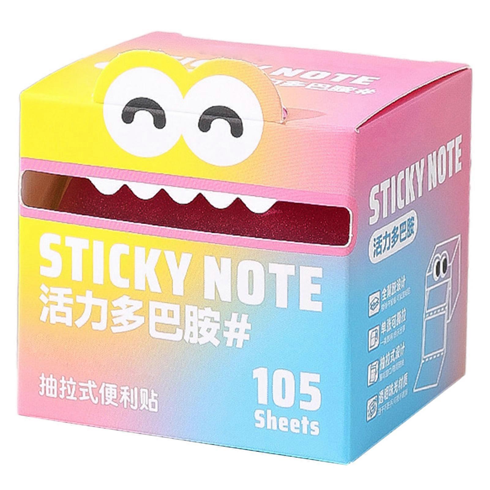Cartoon Monster Pull-Out Sticky Notes - Dopamine-Colored School Office Memo Pads for Notes & Marking