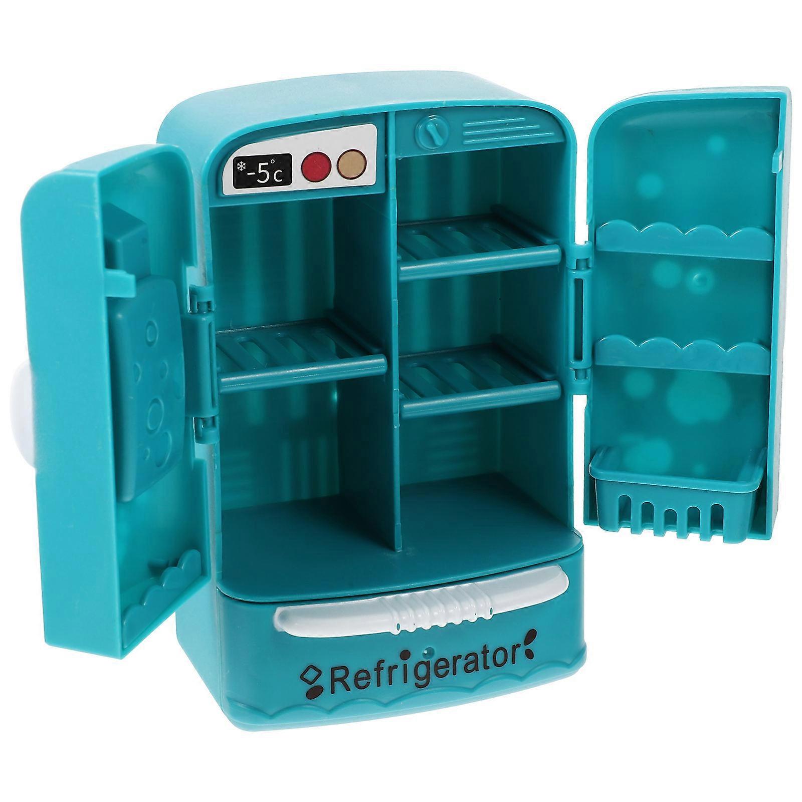 Miniature Blue Refrigerator Model for Dollhouses – Smooth Surface Design, Ideal for Children's Mini House Decor and Doll Accessories