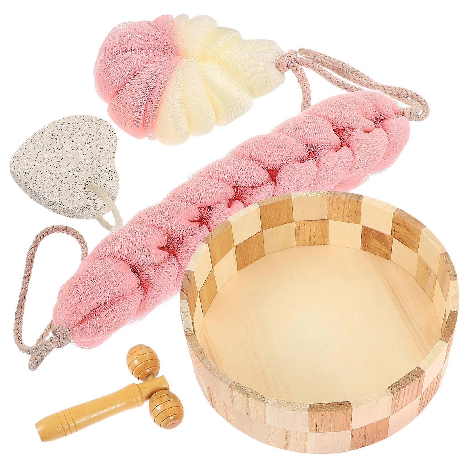 Exfoliating Gloves Bath Accessories 1 Set Body Relaxation Assorted Color Hanging Hole Design for Daily Use