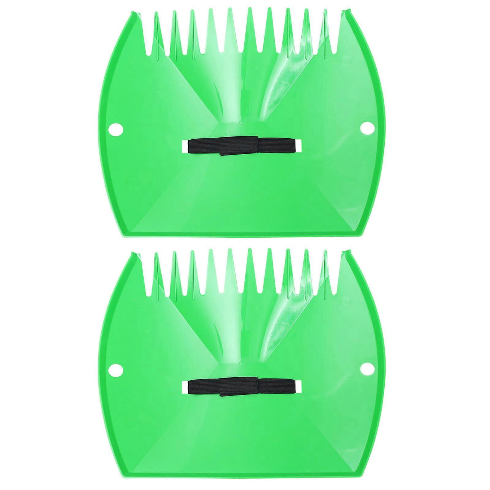 Garden Tool Leaves Cleaning Rake With Elastic Band Fixed For Efficient Outdoor Cleaning 2 Pcs