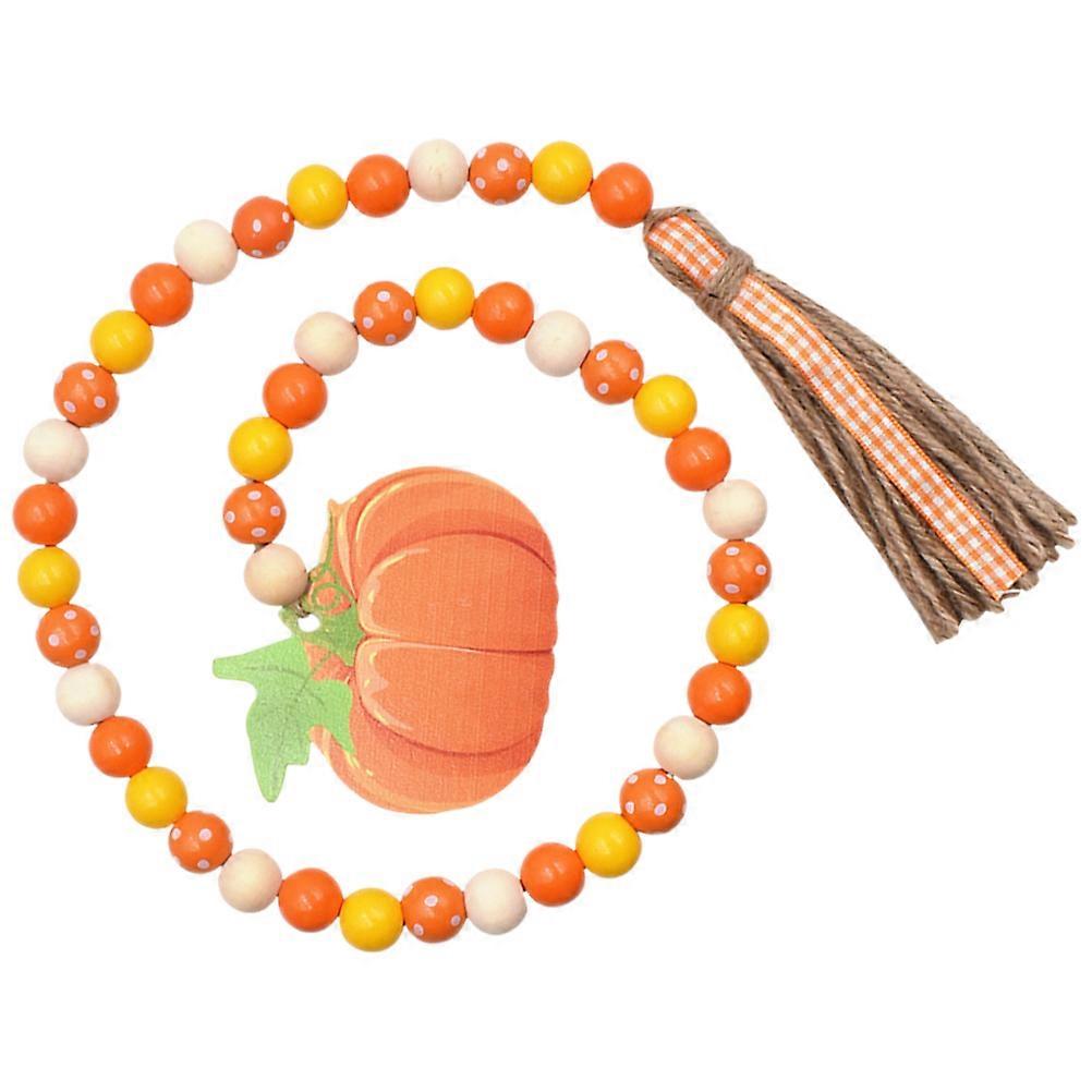 Wood Bead Garland for DIY Use with Hemp Rope Multi Color Beads and Tassel Decor 70 Characters