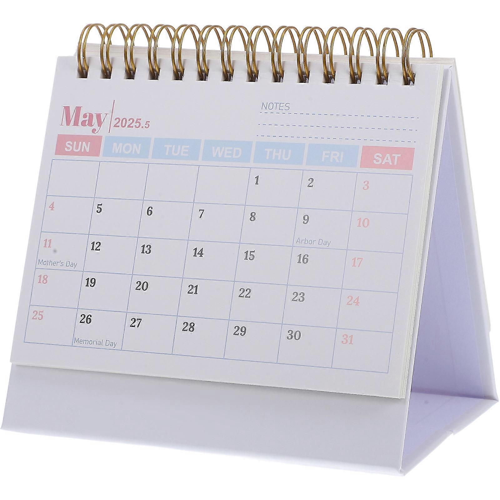 Desk Calendar Standing Pink Paper for Countdown Use with Dual Purpose Decor