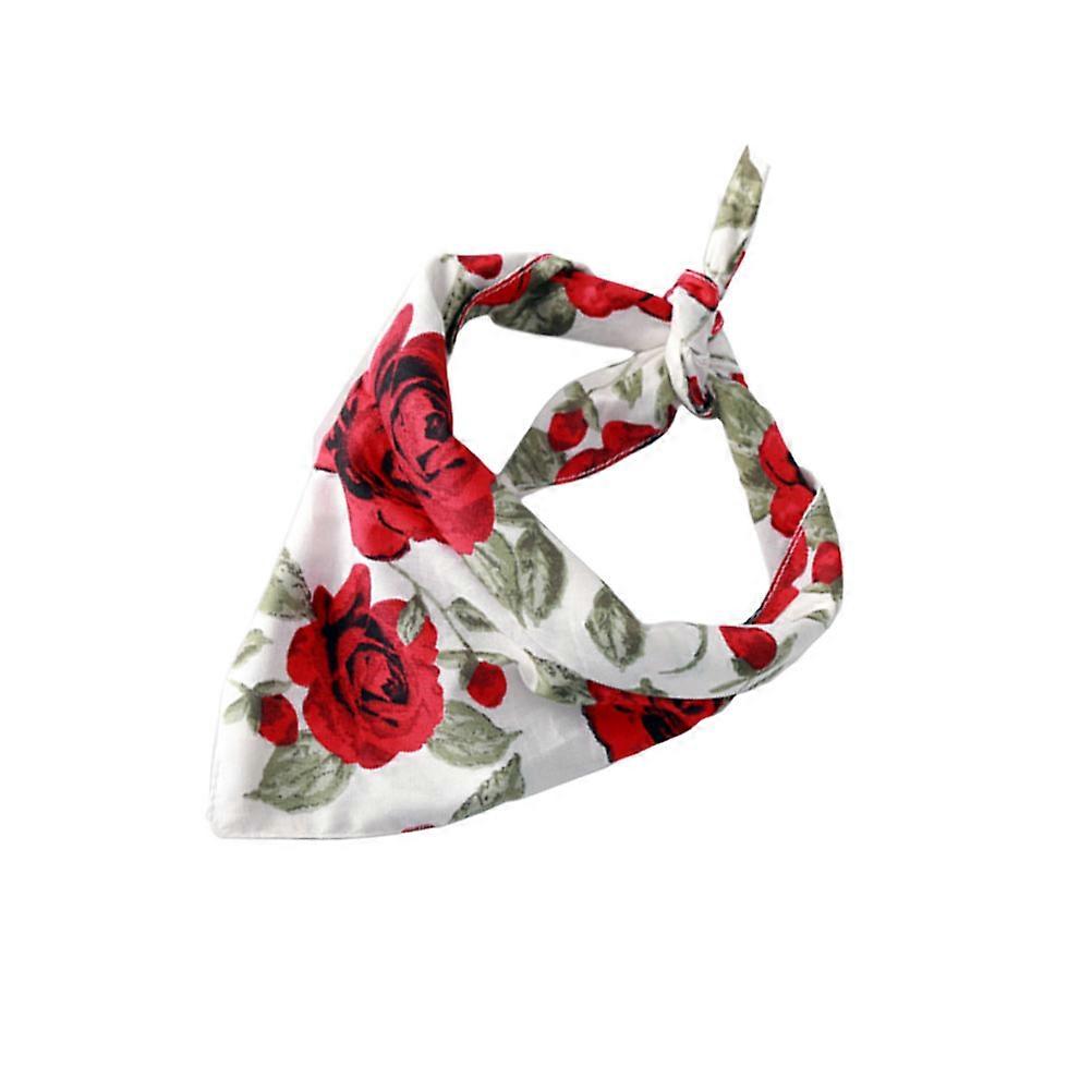 Rose Pattern Dog Collar Made Of Premium Cotton Perfect For Dogs On Valentines Day Ensuring Cleanliness While Eating 1Pc