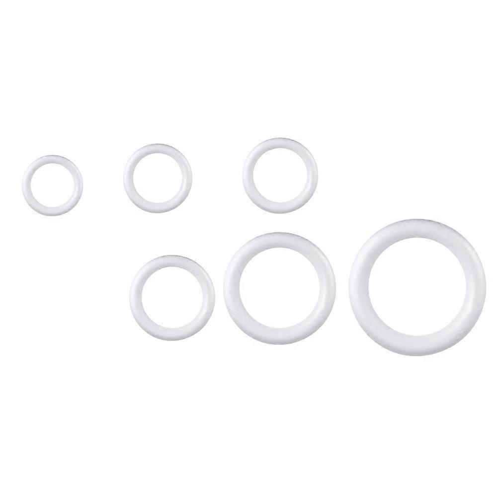 White Foam Wreath Circle for DIY Craft Projects 6pcs Set Easily with Flowers and Decorations