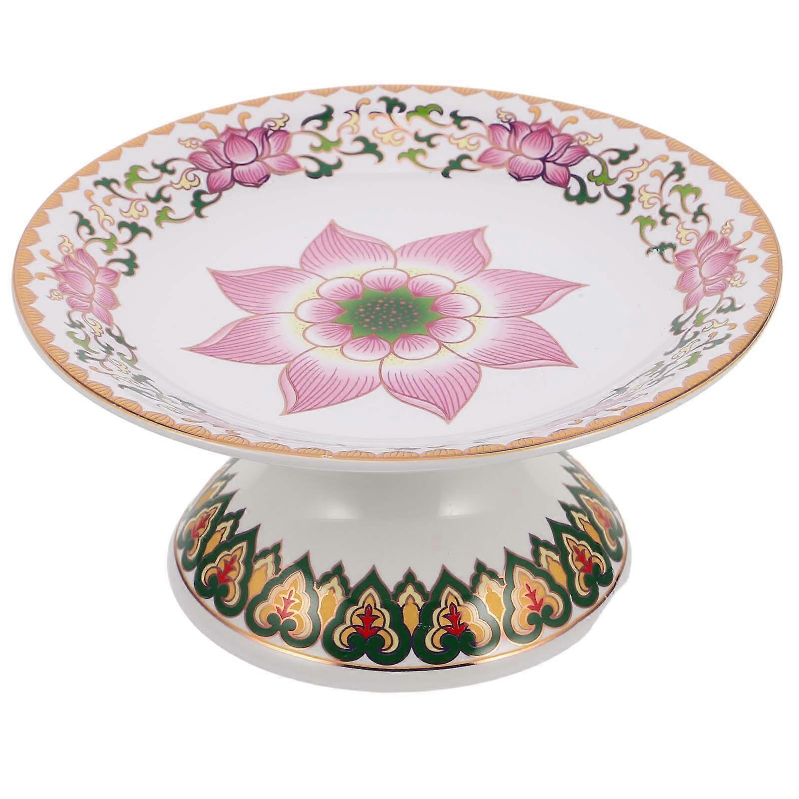 White Ceramic Dessert plate with Lotus Design for Kitchen Use Solid Crafted Versatile 7.5 Inches
