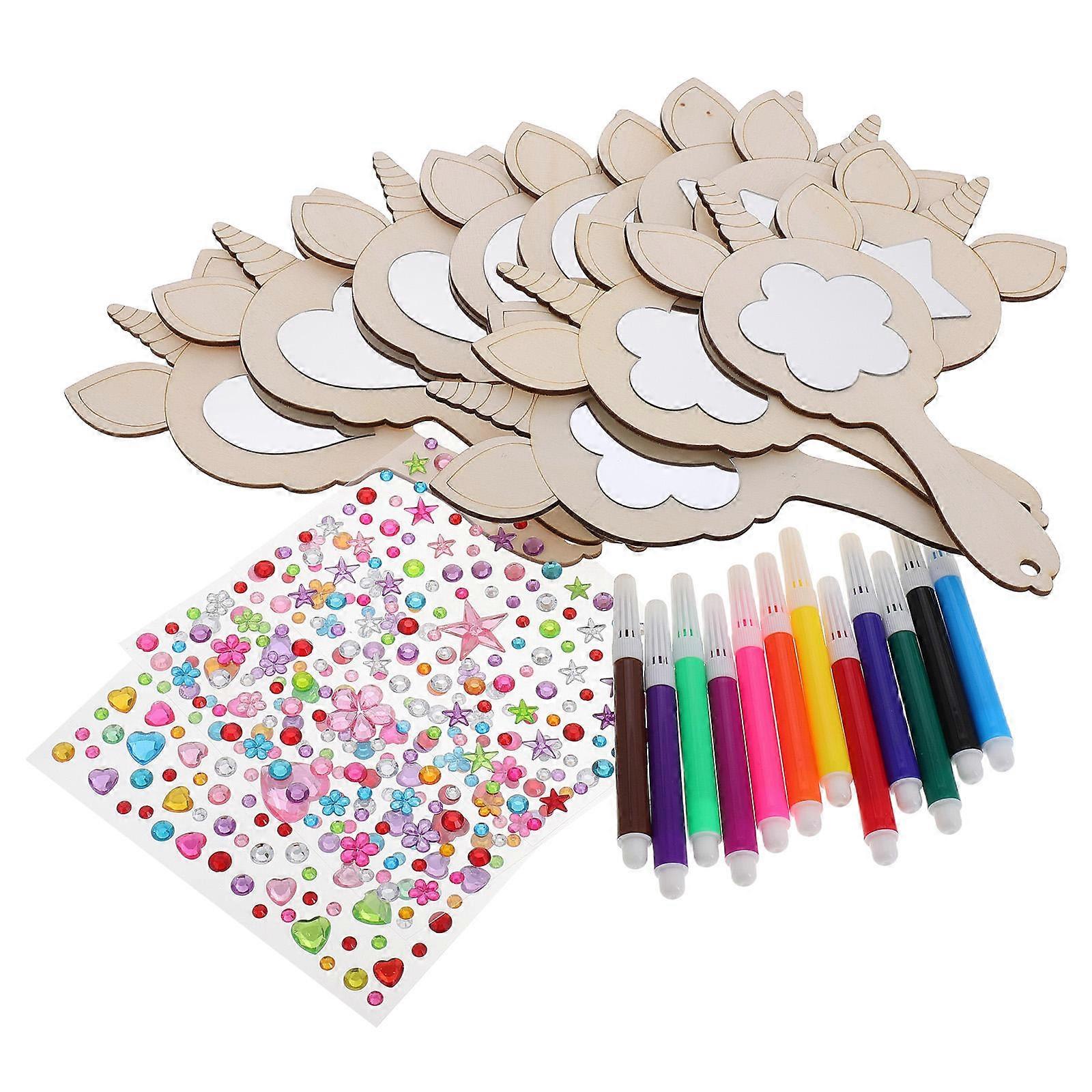 Cute Handheld Makeup Mirror For Children's Use 17.50x7.60x0.30cm Unique Design 1 Set