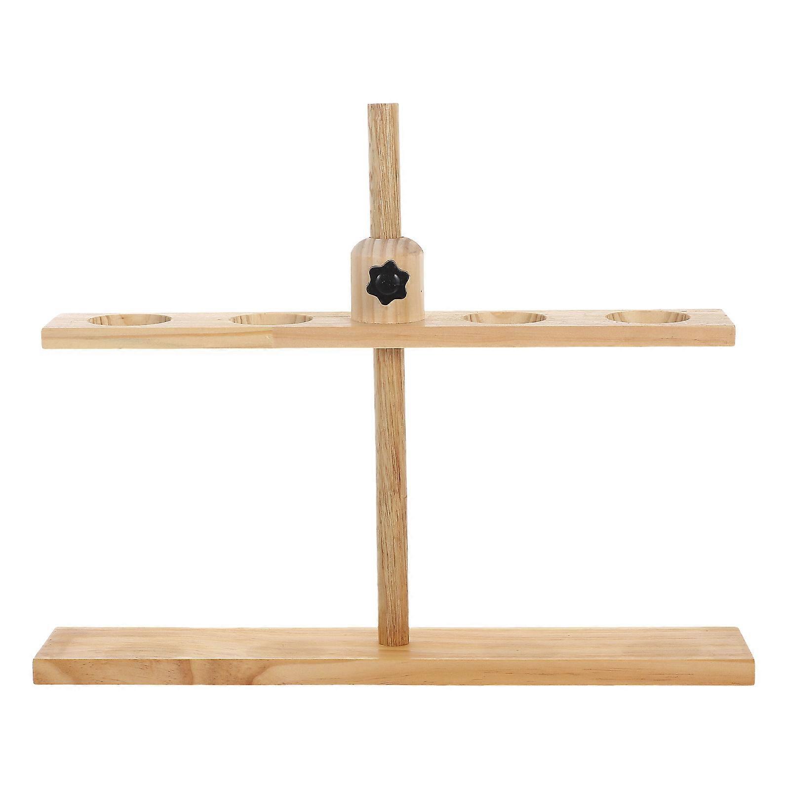 The **Chemistry Funnel Stand & Holder: 4 Hole Wooden Adjustable Laboratory Equipment Base** is a practical and versatile tool designed for use in