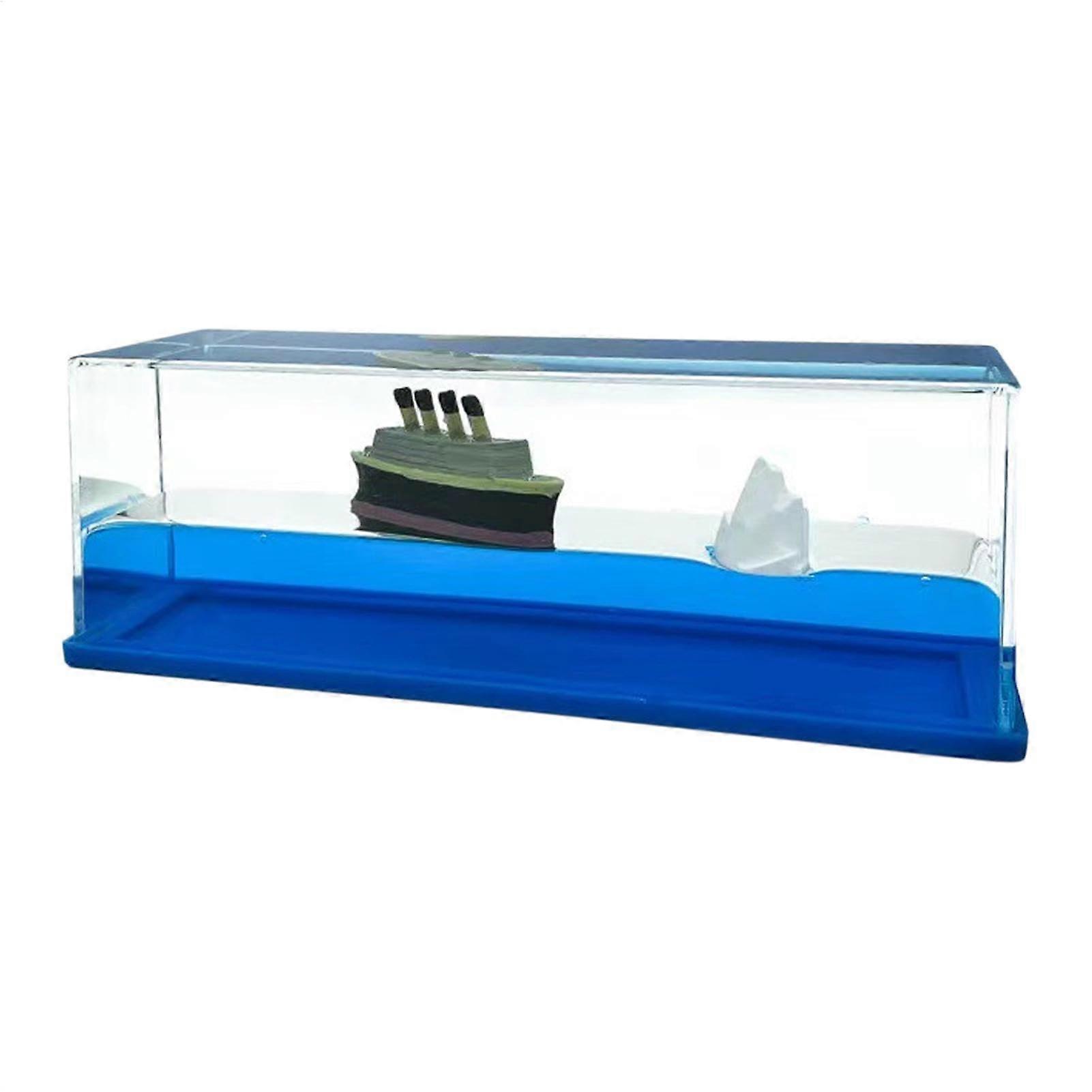 Cruise Ship Iceberg Model Decoration Unsinkable For Home Car Office Blue