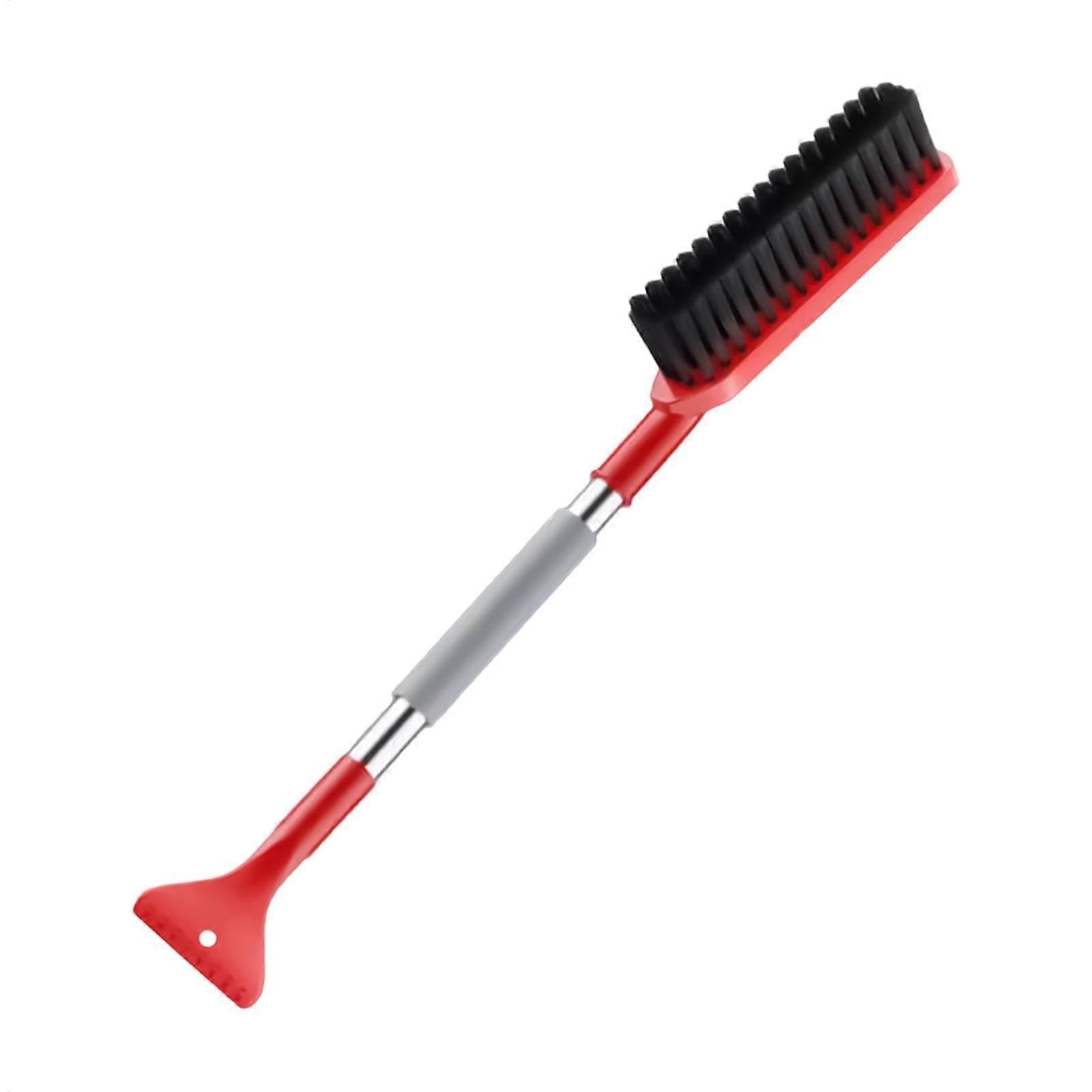 Car Snow Cleaner, Long Handled Windshield Brush, Snow Clever with Ice Scraper, Winter Tool for Car Care (Red)
