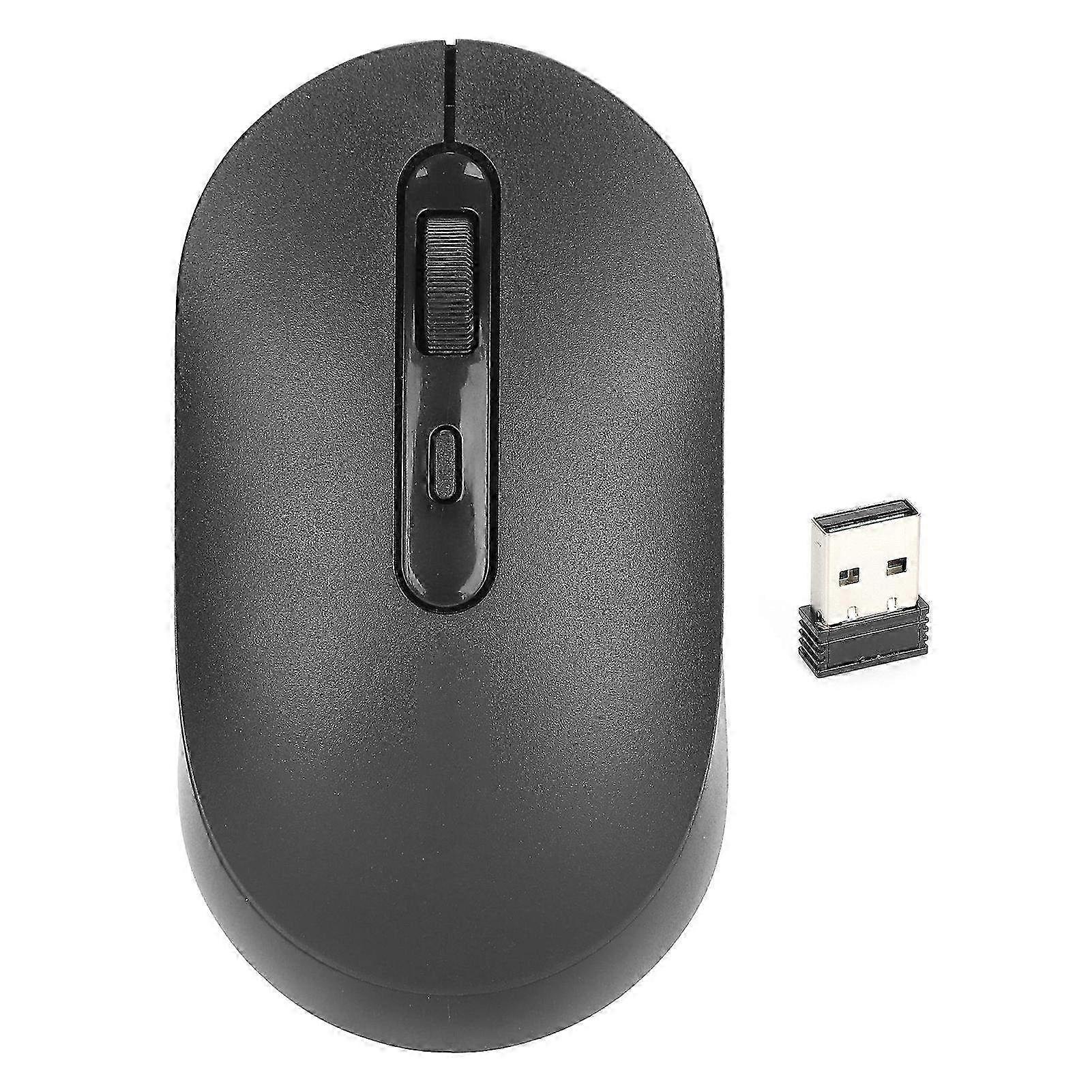 Ergonomic Wireless Slim Silent Mouse with USB Receiver - Portable 2 Adjustable DPI Computer Mice for Notebook & Laptop