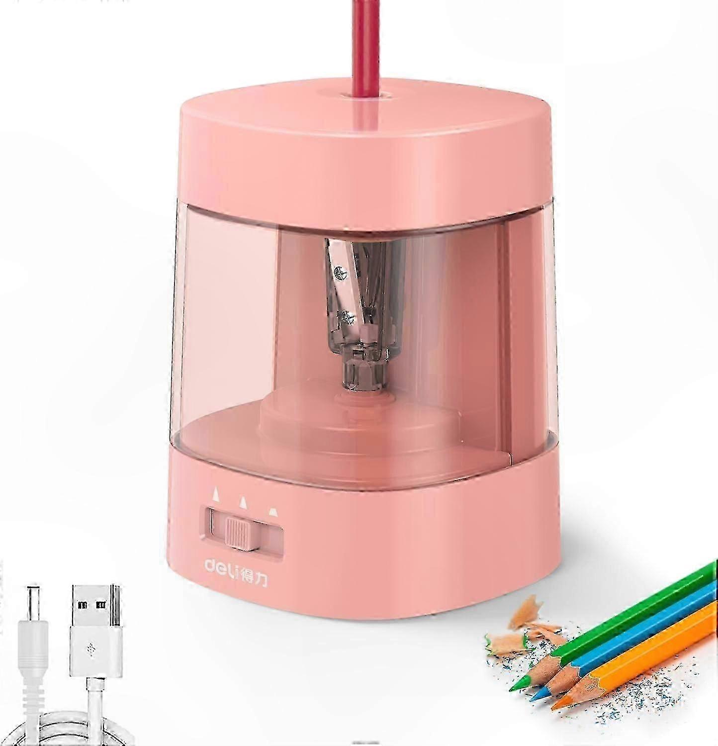 Automatic Electric Pencil Sharpener for No.2 and Colored Pencils, Pink