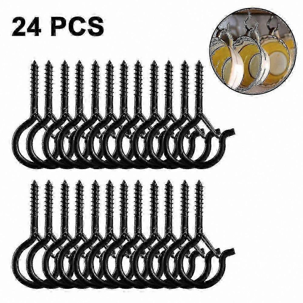 24 Pack Outdoor Screw Hooks for String Lights Safety Hanging Hardware
