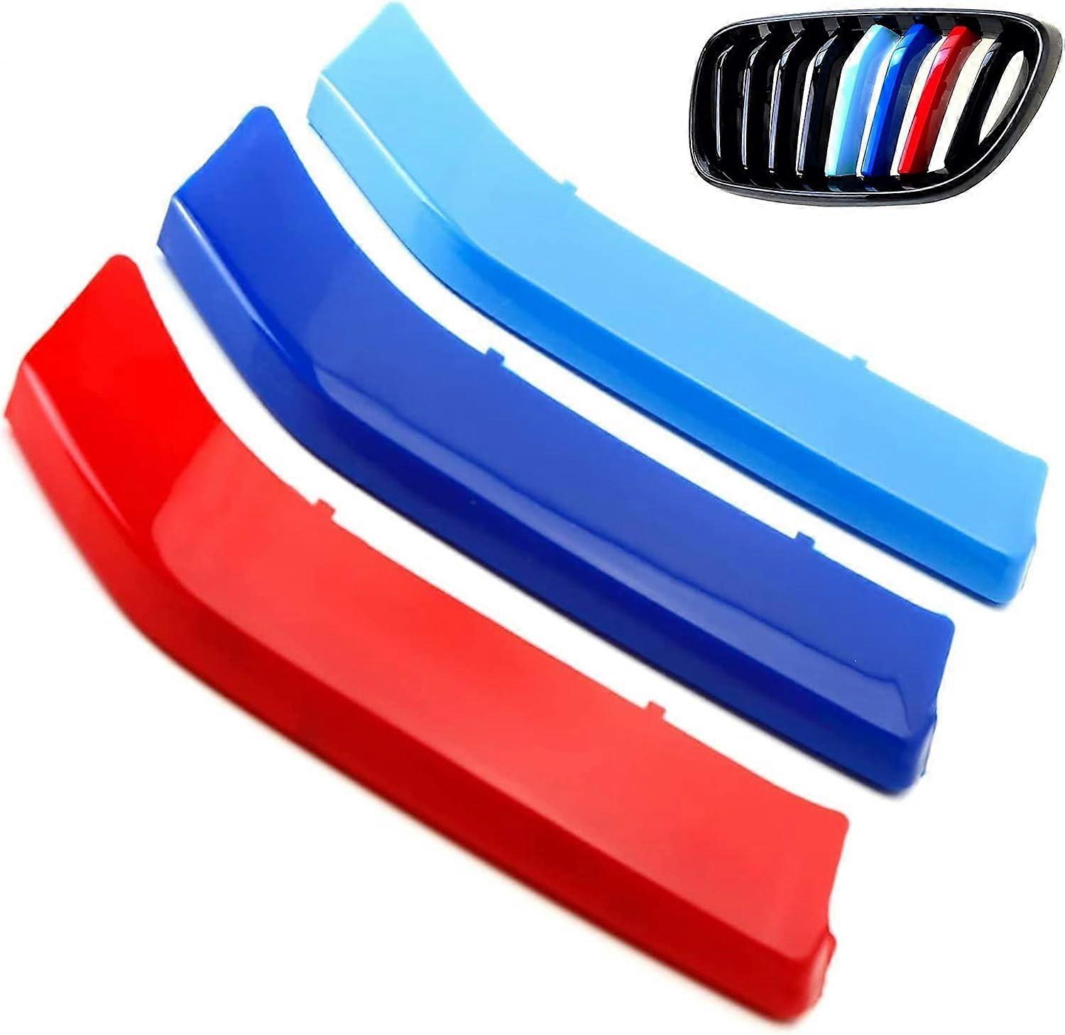 Radiator Grille Strips For BMW F20 F21 LCI 2015-2019, Front Grille Inserts, 9 Slats, Set Of 3