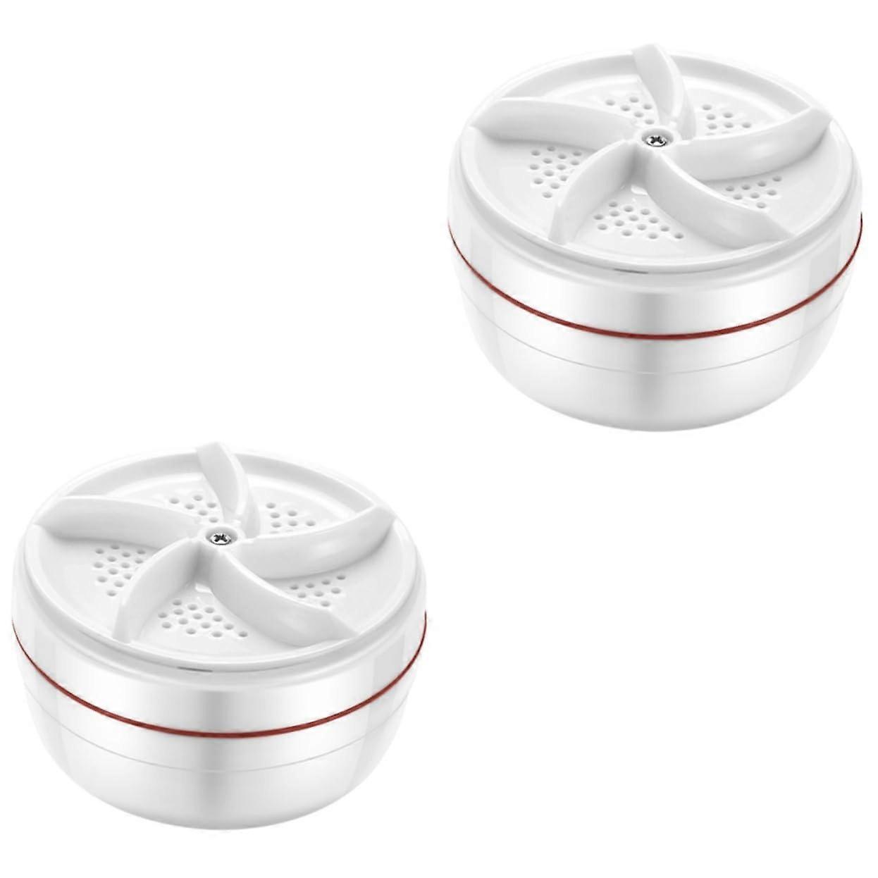 Mini Washing Machine Pack of 2, Portable 9x9x5.3cm Small Washing Machine for Dorm and Sock Washing, White Color
