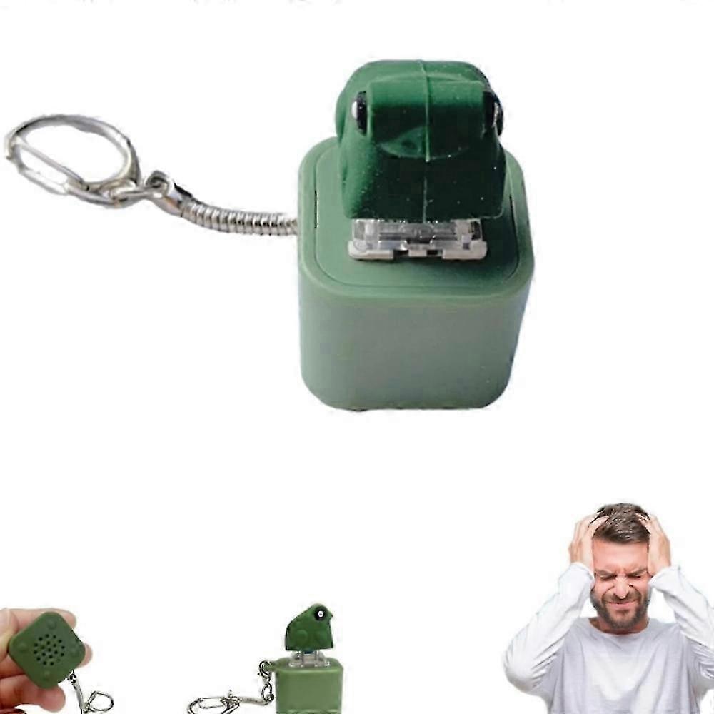 Croaking Frog Keychain,Rechargeable Stress-Relieving Clicky Keyboard