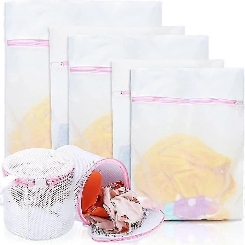 Heilwiy Set Of 7 Mesh Laundry Bags For Delicates With Zipper, Travel Storage Organize Gift