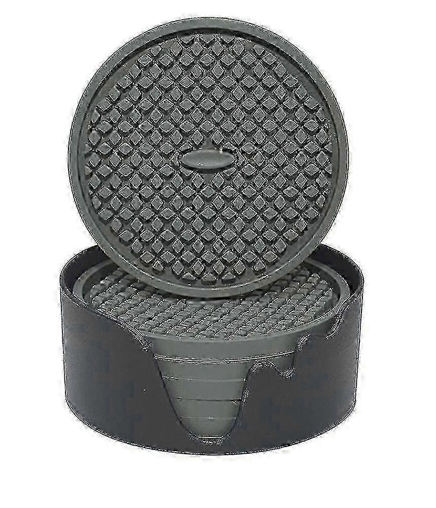 6-Pack Soft Silicone Drink Coasters for Tables - Absorbent & Non-Slip Surface Protectors for Home or Office