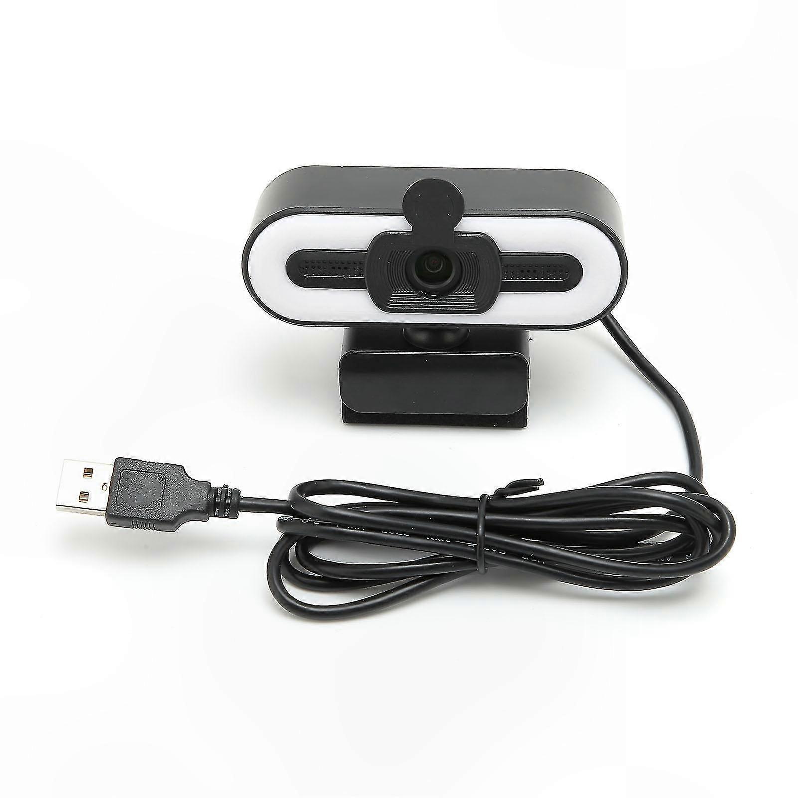 HD 1080P USB Webcam with Microphone and LED Light for Video Conferencing Live Streaming Capture