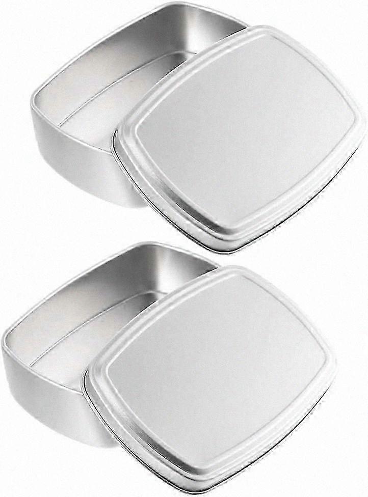 2-Pack 90ml Durable Aluminum Balm Containers with Lids for Travel and Home Use Silver Tone Portable Storage Cases for Soap or Creams