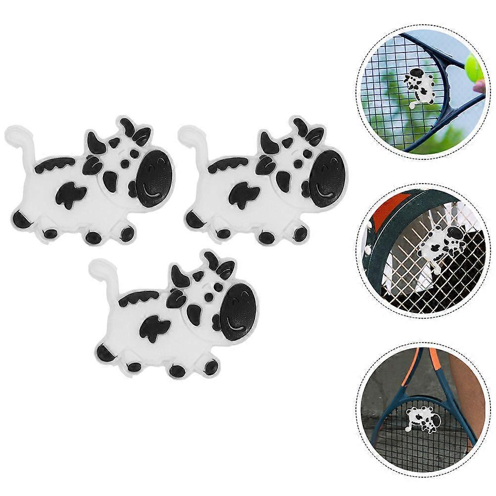 3Pcs Cow Shape Racket Shock Dampener Mini Tennis Racket Vibration Absorber for Tennis