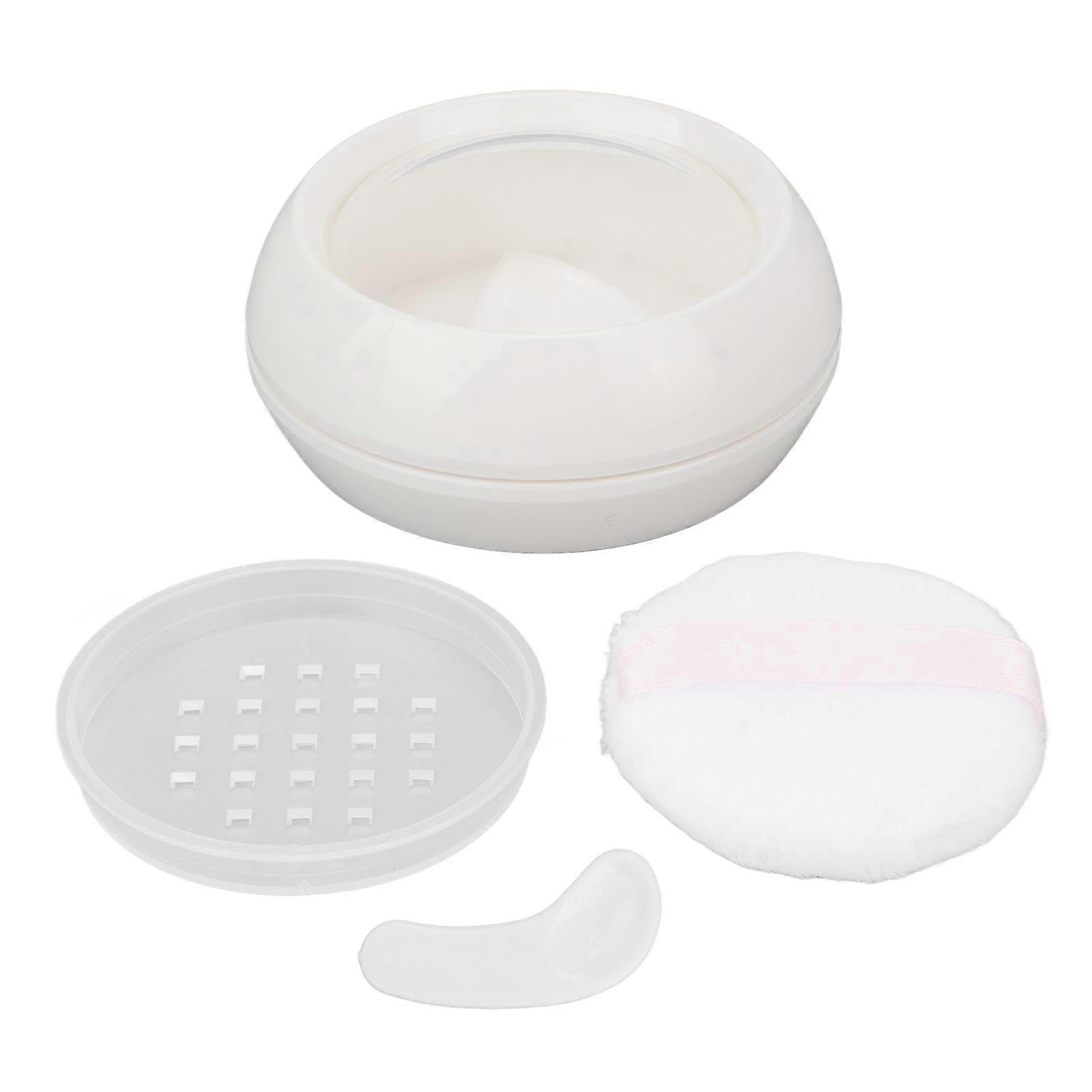 Makeup Powder Container Refillable Empty Loose Powder Box with Powder Puff Sifter Spoon for Travel Daily Use