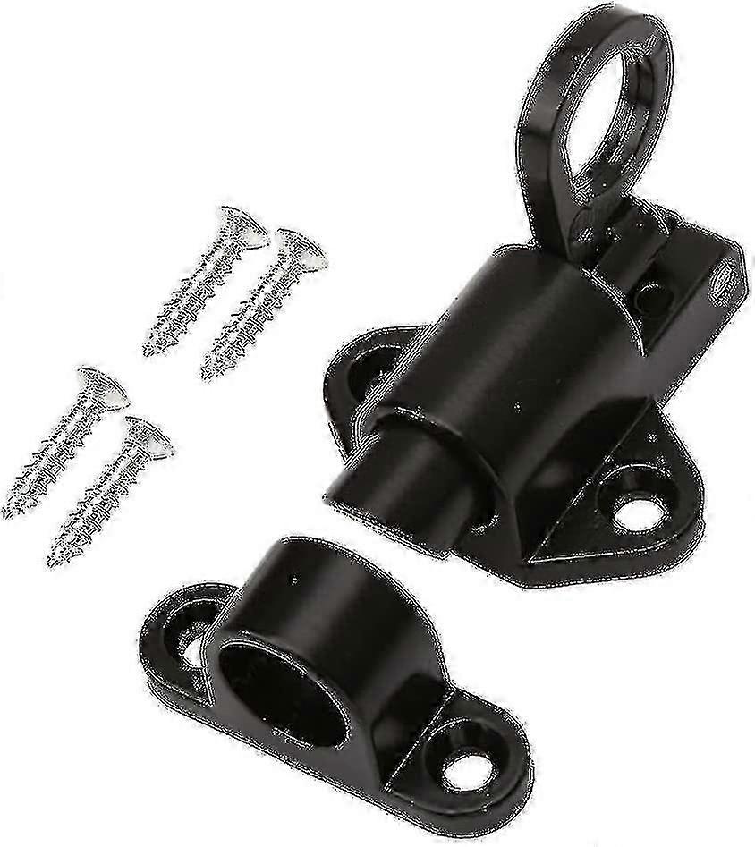 4 Pack Black Aluminum Alloy Security Automatic Window Gate Lock Spring Load Bolt Latch--
