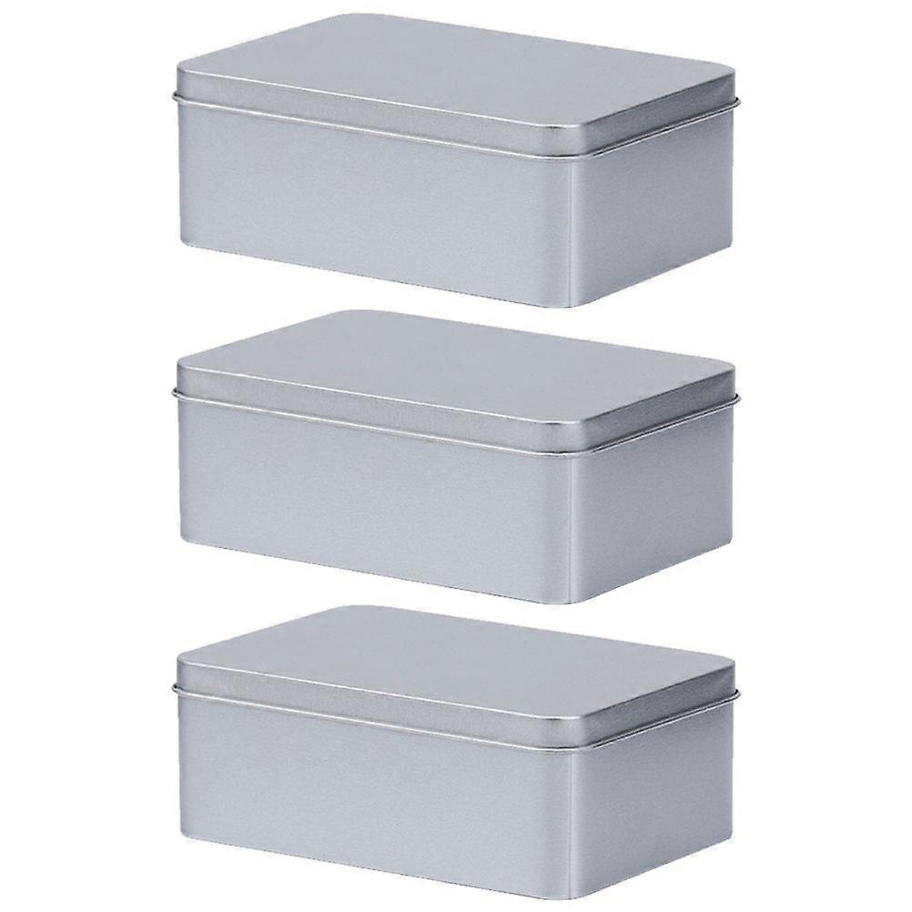 3pcs Tin Box With Lid Tinplate Storage Box Multipurpose Wedding Candy Tin