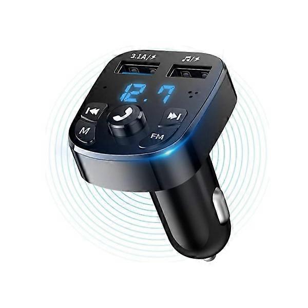 Wireless Bluetooth Car FM Transmitter Mp3, USB, Type C, Dual USB Charging, Handsfree Calls, TF Card and Disk,