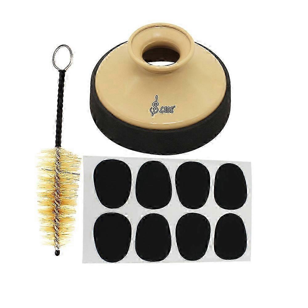 Kit accessori per sassofono 3 in 1 con silenziatore per sassofono + spazzola per bocchino + patch per bocchino
