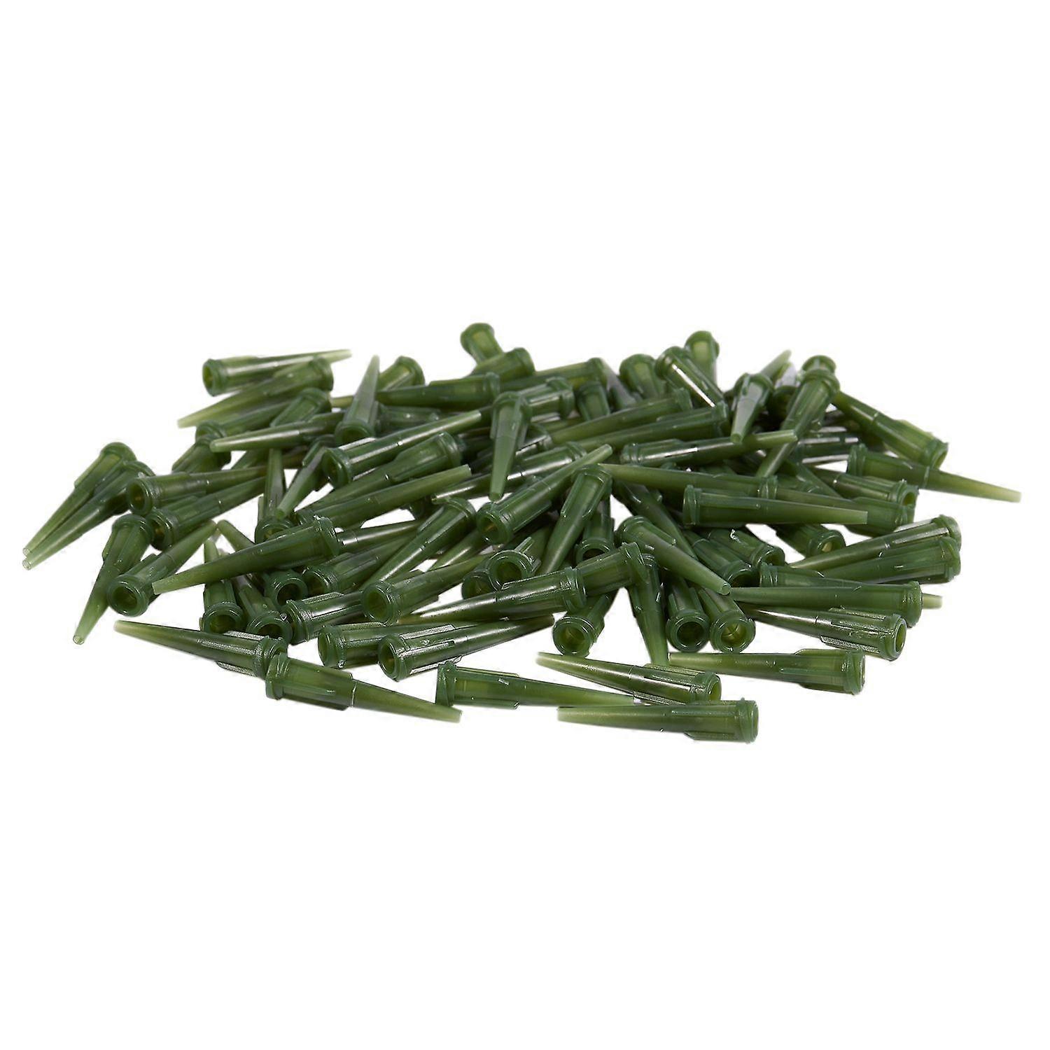 100 Pcs Green Plastic Tapered Pinhead Glue Liquid Dispenser Needles 14G