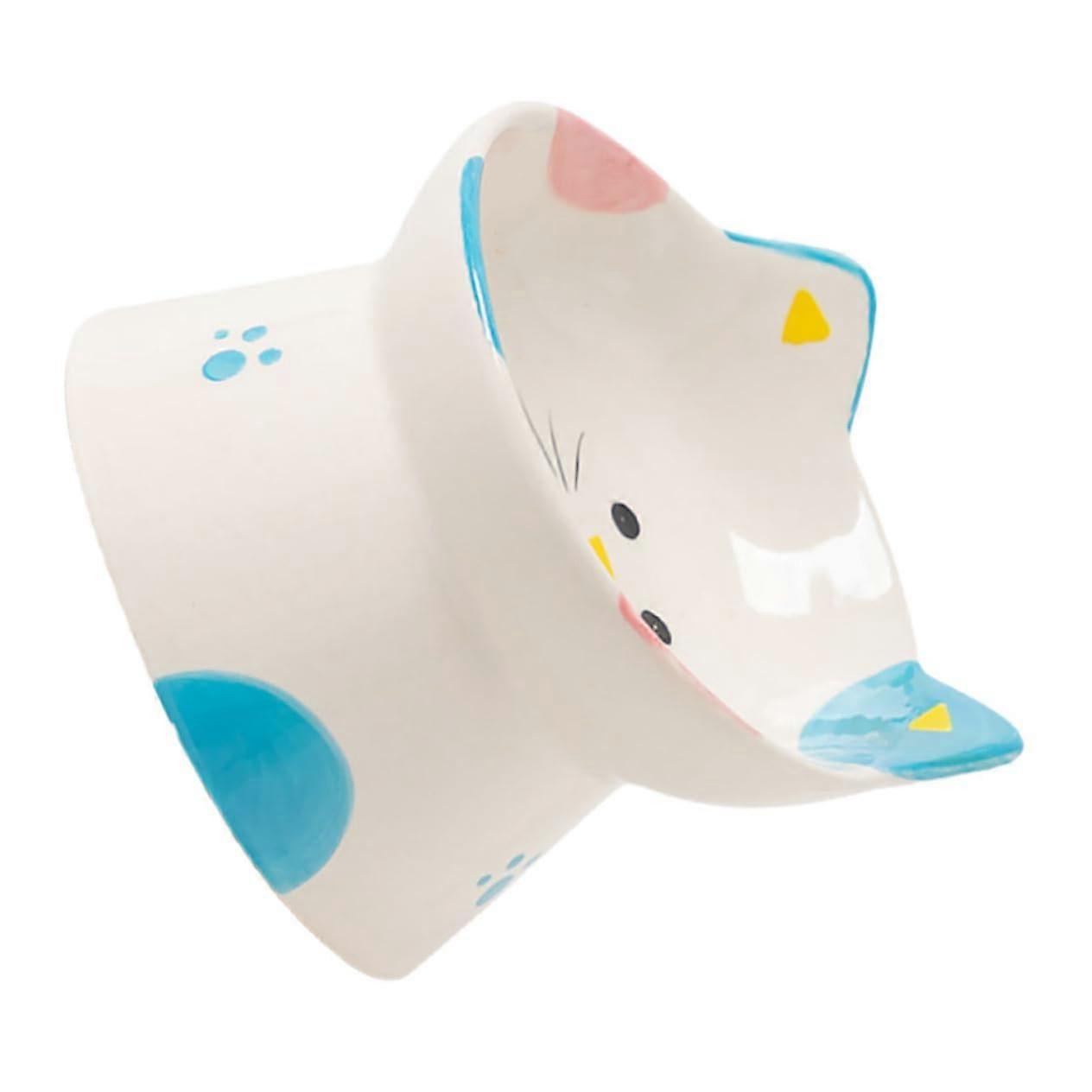 Elevated Ceramic Cat Bowl KittenSized RaisedStand, WearResistant, EasyClean Spout Bowl For Cats