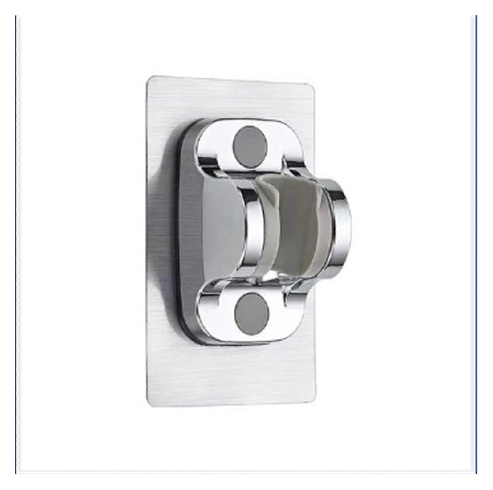 Shower Head Holder Adjustable WallMounted SelfAdhesive Bracket Silver Handheld Showerhead Bathroom Accessory