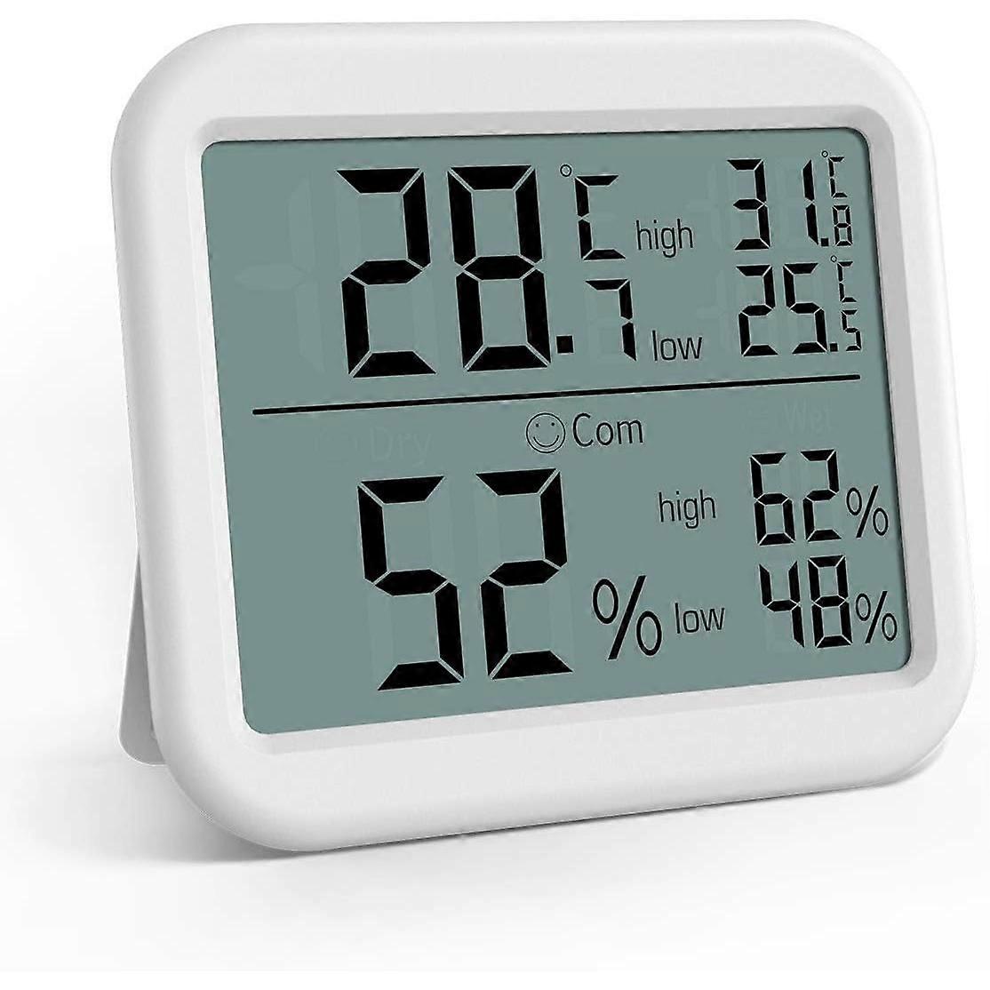 Digital Indoor Thermometer: Large display with max/min temperature record