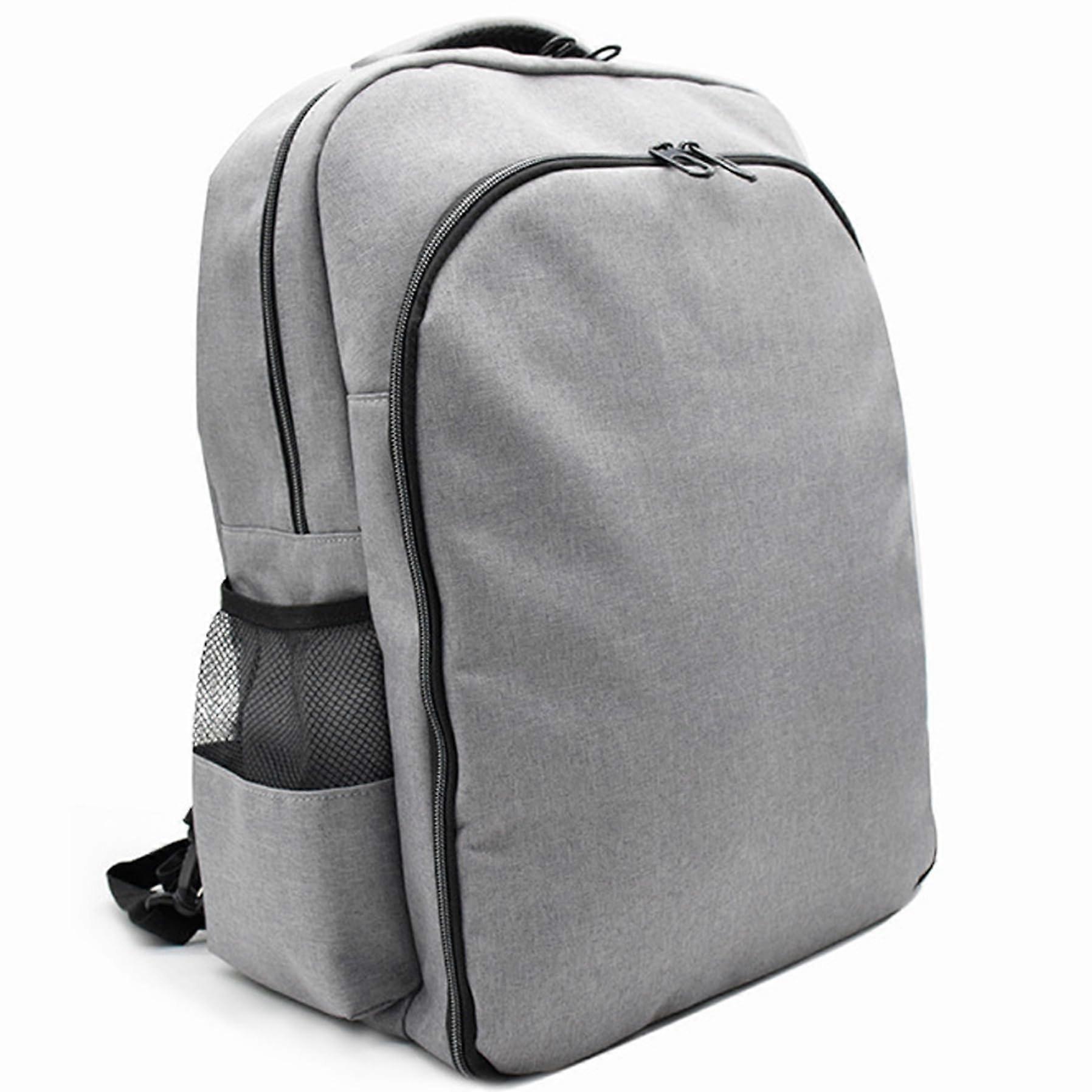Barber Bag Dual Layer Fabric Backpack For Clippers And Supplies With Zipper And Side Pockets Grey