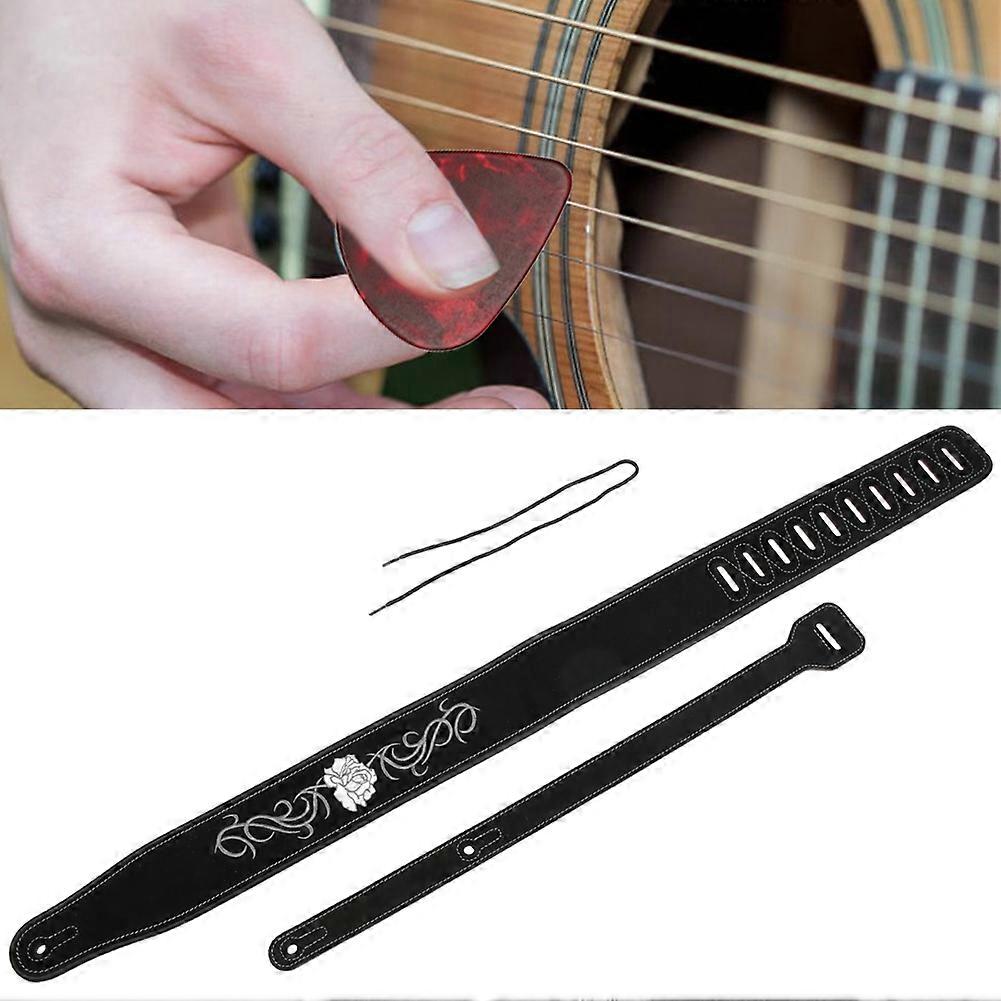 Matte Leather Electric Guitar Strap Adjustable 110.5-134.5cm Wide