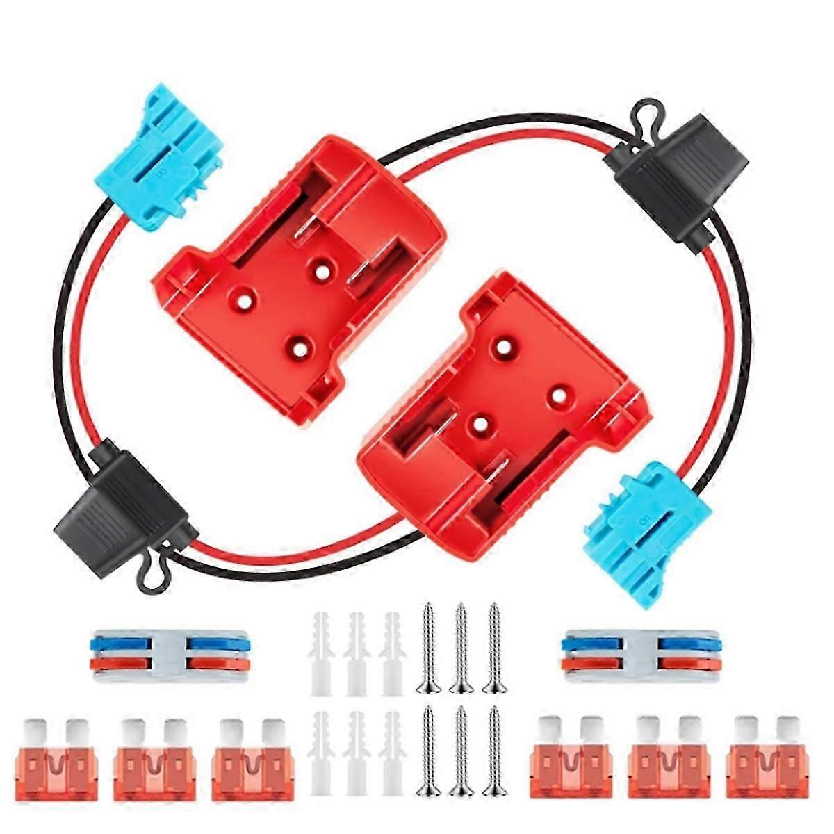 2Packs Power Wheel Adapter for 18V Battery, Battery Converter Kit with Fuses Holder, Wire Terminals