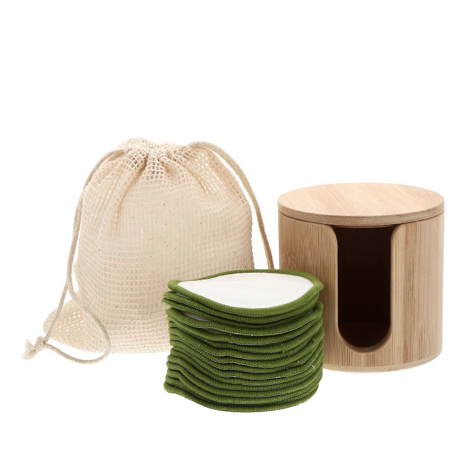 Makeup Pad Bamboo Makeup Remover Tool for Home 1Set Reusable